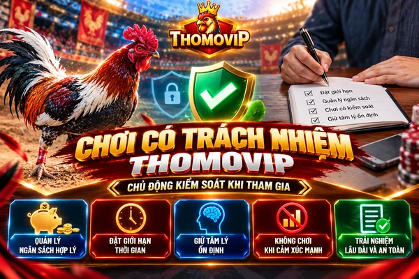 Chơi có trách nhiệm THOMOVIP chủ động kiểm soát ngân sách thời gian và tâm lý khi tham gia
