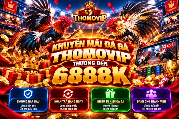 Khuyến mãi đá gà THOMOVIP thưởng đến 6888K với các chương trình ưu đãi dành cho thành viên