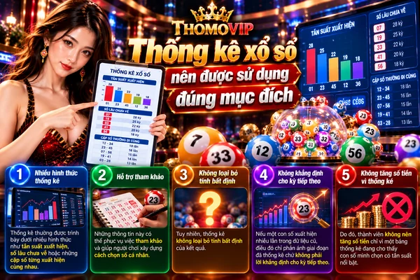 Thống kê xổ số THOMOVIP nên được sử dụng đúng mục đích để tham khảo tần suất, số lâu chưa về và dữ liệu kết quả cũ